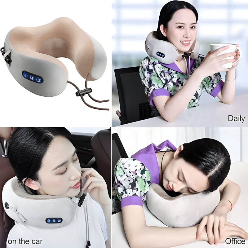 Electric U-Shaped Massage Pillow For Outdoor, Home, And Car Relaxation